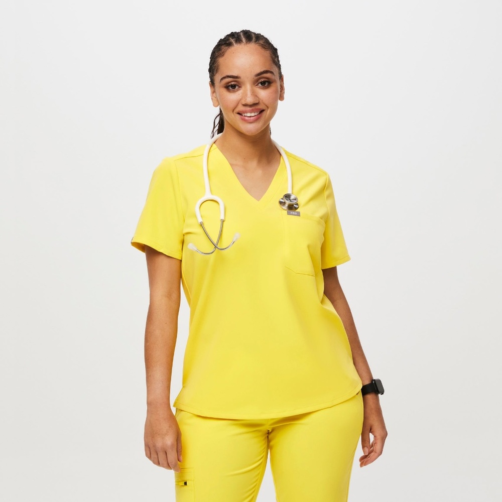 FIGS Lifesaver Yellow Scrub Top